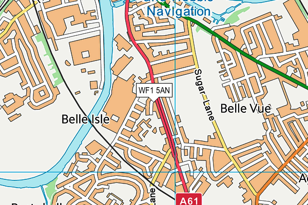 WF1 5AN map - OS VectorMap District (Ordnance Survey)