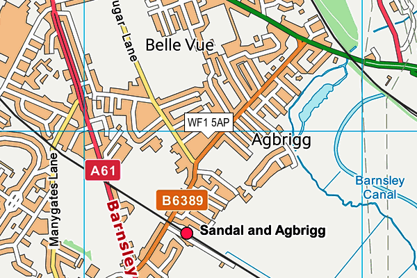 WF1 5AP map - OS VectorMap District (Ordnance Survey)