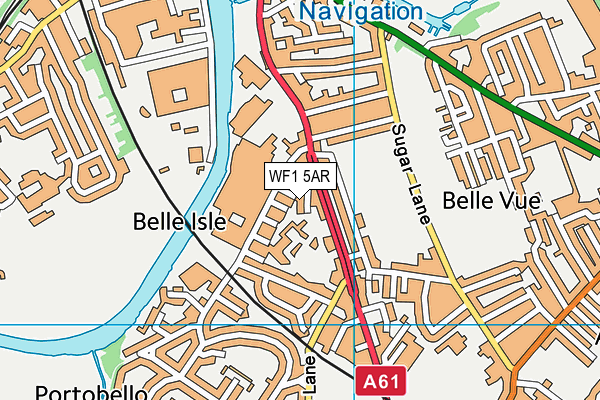 WF1 5AR map - OS VectorMap District (Ordnance Survey)