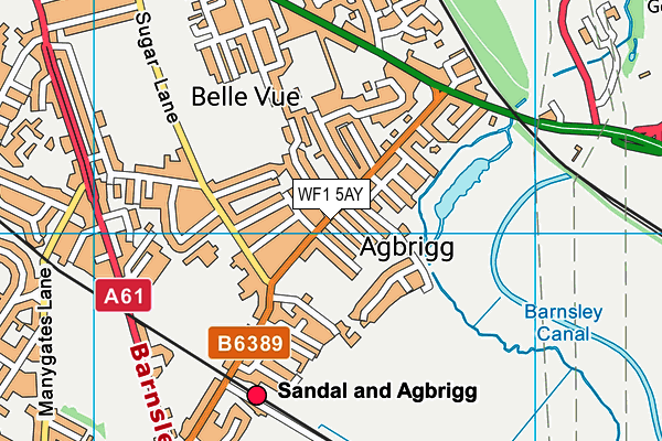 WF1 5AY map - OS VectorMap District (Ordnance Survey)