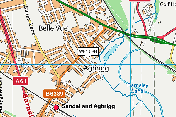 WF1 5BB map - OS VectorMap District (Ordnance Survey)