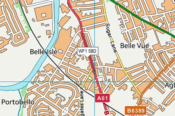 WF1 5BD map - OS VectorMap District (Ordnance Survey)