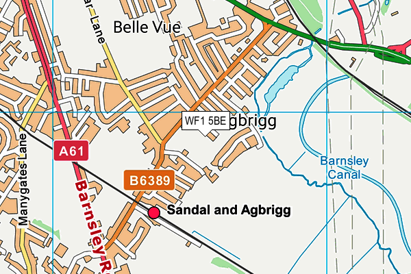 WF1 5BE map - OS VectorMap District (Ordnance Survey)