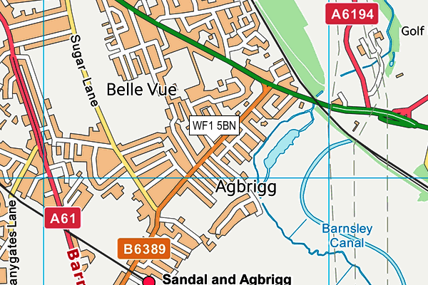 WF1 5BN map - OS VectorMap District (Ordnance Survey)