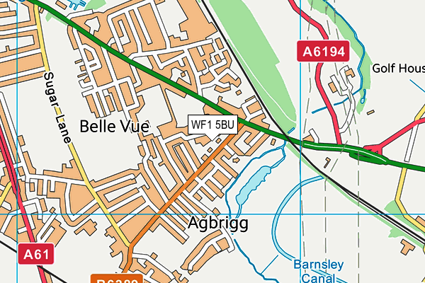 WF1 5BU map - OS VectorMap District (Ordnance Survey)