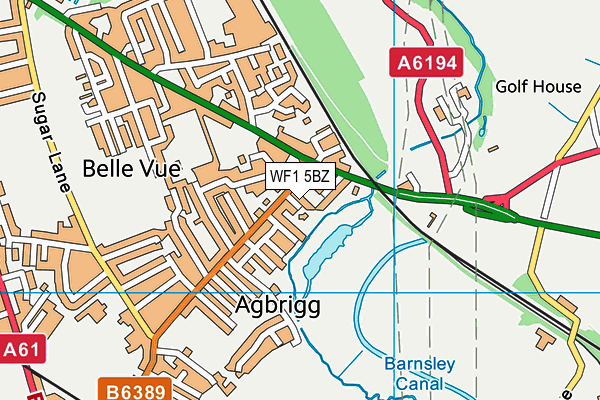 WF1 5BZ map - OS VectorMap District (Ordnance Survey)