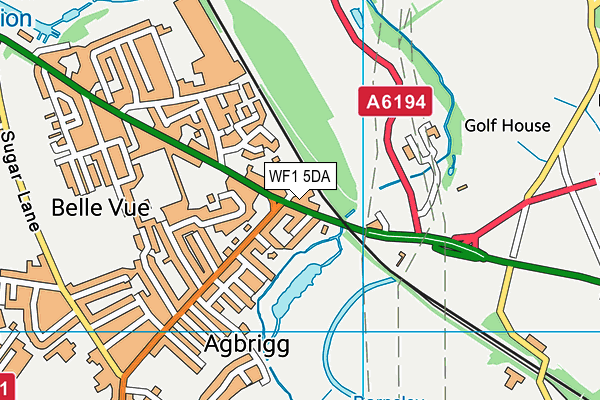 WF1 5DA map - OS VectorMap District (Ordnance Survey)