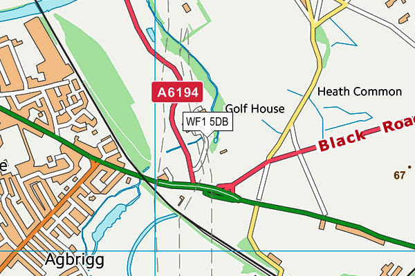 WF1 5DB map - OS VectorMap District (Ordnance Survey)