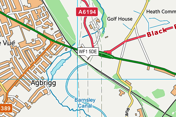 WF1 5DE map - OS VectorMap District (Ordnance Survey)