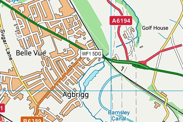 WF1 5DG map - OS VectorMap District (Ordnance Survey)