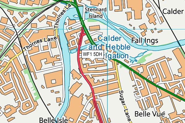 WF1 5DH map - OS VectorMap District (Ordnance Survey)