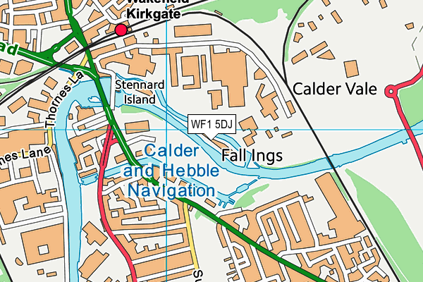 WF1 5DJ map - OS VectorMap District (Ordnance Survey)