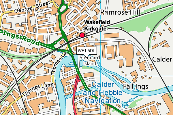 WF1 5DL map - OS VectorMap District (Ordnance Survey)