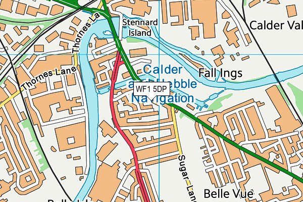 WF1 5DP map - OS VectorMap District (Ordnance Survey)