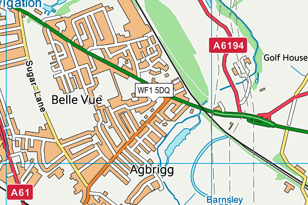 WF1 5DQ map - OS VectorMap District (Ordnance Survey)