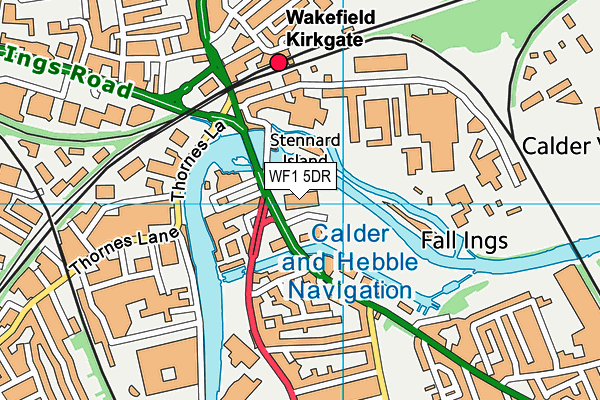 WF1 5DR map - OS VectorMap District (Ordnance Survey)