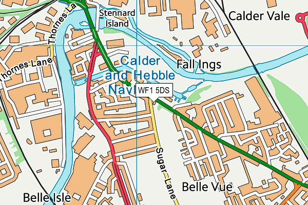 WF1 5DS map - OS VectorMap District (Ordnance Survey)