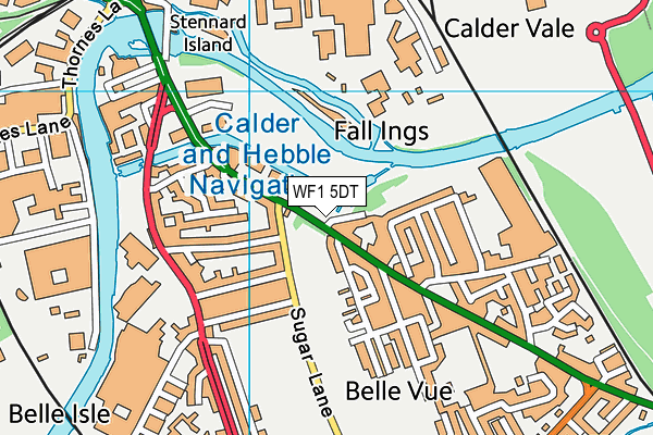 WF1 5DT map - OS VectorMap District (Ordnance Survey)