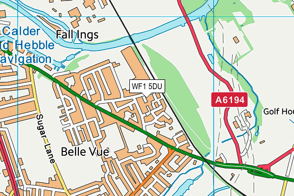 WF1 5DU map - OS VectorMap District (Ordnance Survey)