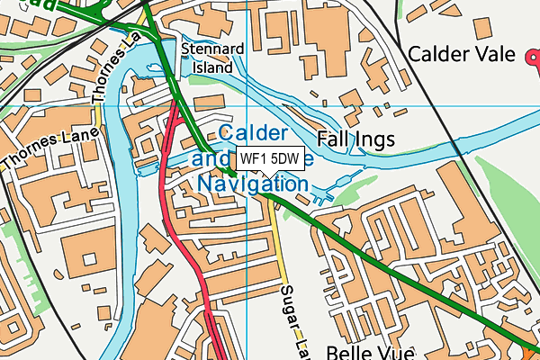 WF1 5DW map - OS VectorMap District (Ordnance Survey)