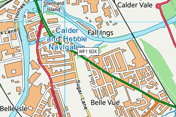 WF1 5DX map - OS VectorMap District (Ordnance Survey)