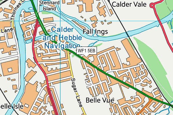 WF1 5EB map - OS VectorMap District (Ordnance Survey)