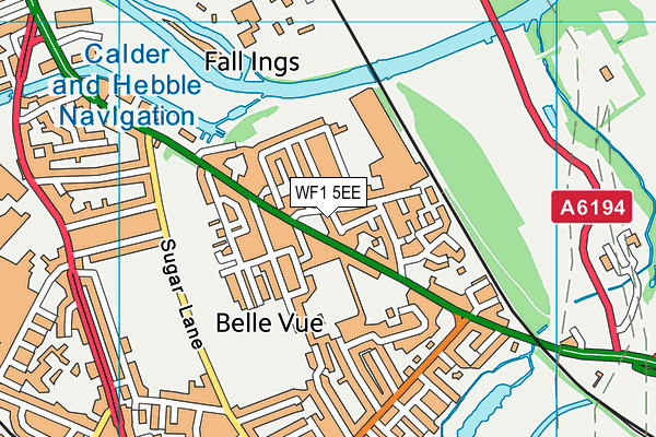 WF1 5EE map - OS VectorMap District (Ordnance Survey)