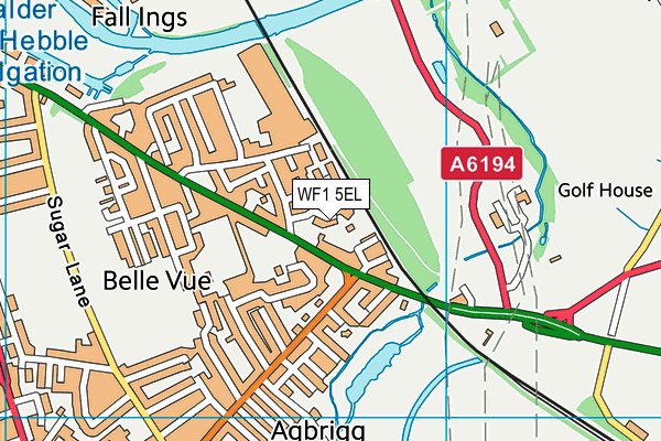 WF1 5EL map - OS VectorMap District (Ordnance Survey)