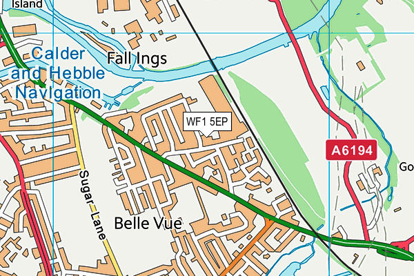 WF1 5EP map - OS VectorMap District (Ordnance Survey)