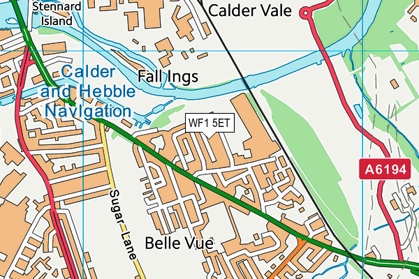 WF1 5ET map - OS VectorMap District (Ordnance Survey)