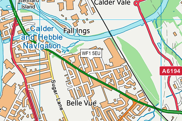 WF1 5EU map - OS VectorMap District (Ordnance Survey)