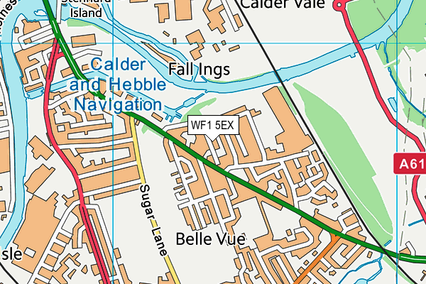 WF1 5EX map - OS VectorMap District (Ordnance Survey)