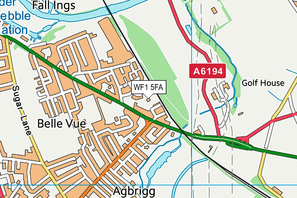 WF1 5FA map - OS VectorMap District (Ordnance Survey)