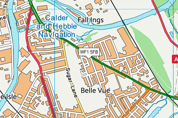 WF1 5FB map - OS VectorMap District (Ordnance Survey)