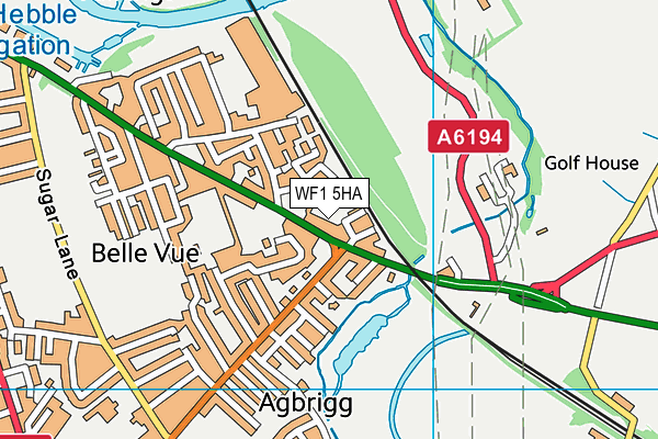 WF1 5HA map - OS VectorMap District (Ordnance Survey)