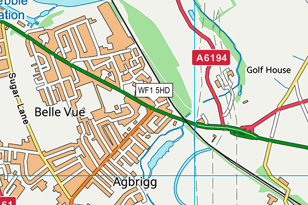 WF1 5HD map - OS VectorMap District (Ordnance Survey)