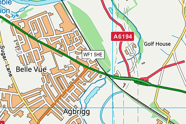 WF1 5HE map - OS VectorMap District (Ordnance Survey)