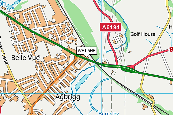 WF1 5HF map - OS VectorMap District (Ordnance Survey)