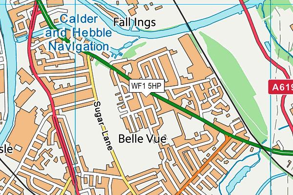 WF1 5HP map - OS VectorMap District (Ordnance Survey)