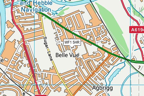 WF1 5HR map - OS VectorMap District (Ordnance Survey)