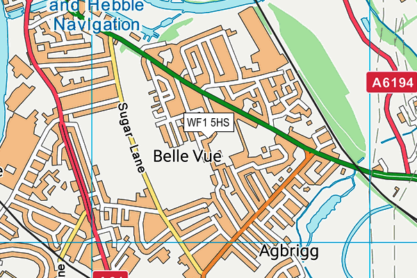 WF1 5HS map - OS VectorMap District (Ordnance Survey)