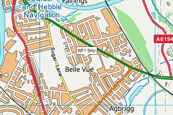 WF1 5HU map - OS VectorMap District (Ordnance Survey)