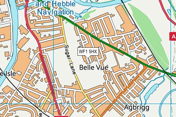 WF1 5HX map - OS VectorMap District (Ordnance Survey)