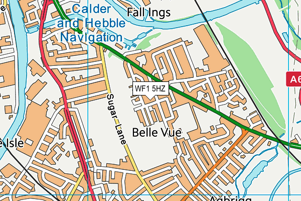 WF1 5HZ map - OS VectorMap District (Ordnance Survey)