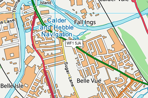 WF1 5JA map - OS VectorMap District (Ordnance Survey)