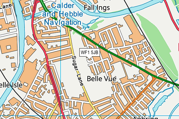 WF1 5JB map - OS VectorMap District (Ordnance Survey)