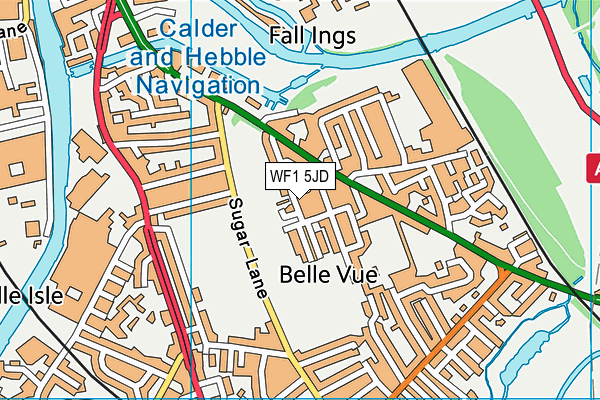 WF1 5JD map - OS VectorMap District (Ordnance Survey)