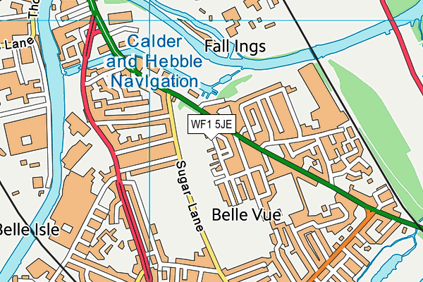 WF1 5JE map - OS VectorMap District (Ordnance Survey)