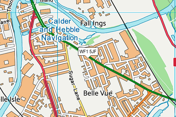 WF1 5JF map - OS VectorMap District (Ordnance Survey)