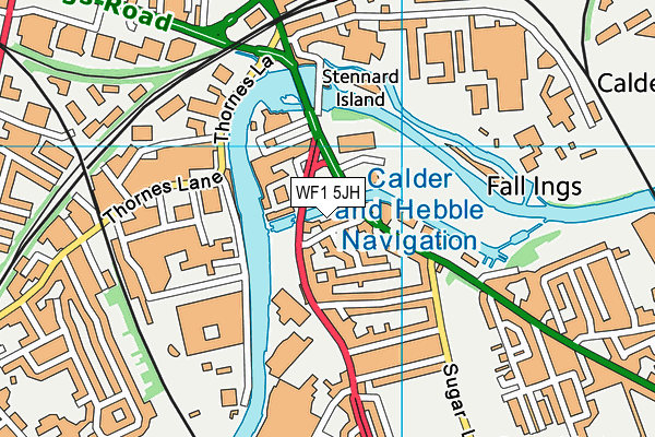 WF1 5JH map - OS VectorMap District (Ordnance Survey)